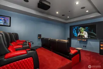 Entertainment and luxury abound throughout the home. Imagine hosting movie nights in your private theater and serve your favorite vintage from your fun wine room!