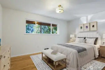 Second upstairs bedroom virtually staged