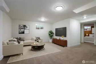 Bonus room perfect for a home office, gym or play room virtually staged