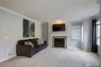 Open concept living and dining area