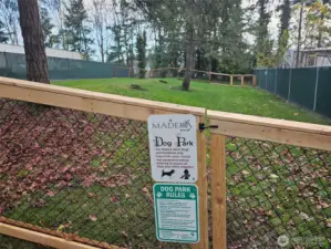 Off leash fenced dog park