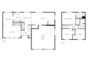 Floor plans of first and second floor plan.