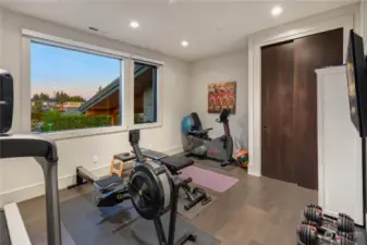 4th bedroom upstairs currently doing double duty as an exercise space.