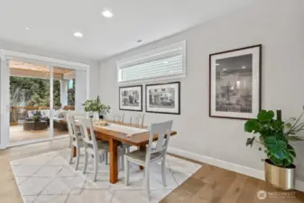 Every Day Dining with a Door Leading to the Covered Rear Deck and Yard