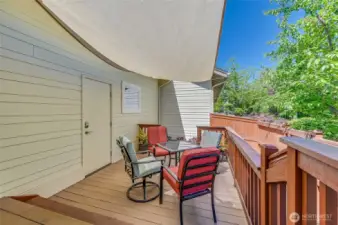 The deck is a sunny spot to entertain and the seller will leave the shade sail to keep you cool on those hot summer days.