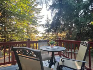 Corner sitting area of deck