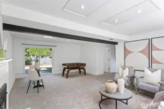 Family room with fireplace