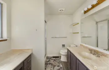 3/4 bathroom off primary bedroom