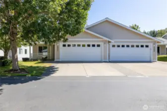 Large 2 car Garage on the left.