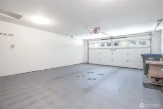 Large 2 Car Garage with Custom Garage Flooring