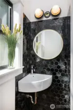 Upper powder room.