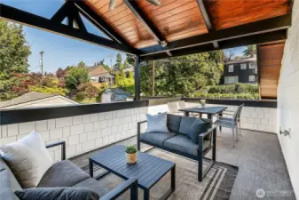 Super cool rooftop deck.