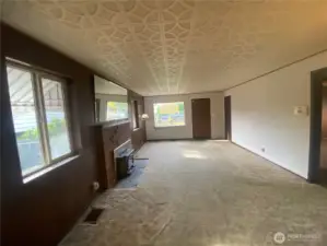 Living Room with wood burning fireplace