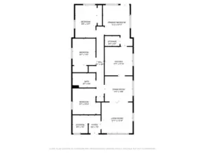 Floor plan with approximate sizing.