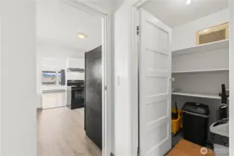 Walk in pantry or addional closet for back living room to be used as a bedroom