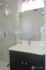 VIEW OF THE SECOND FLOOR 3/4 BATHROOM VANITY!