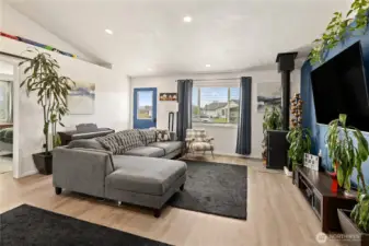 Living room looking towards the entry.