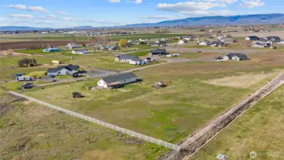 Aerial of property showing fencing