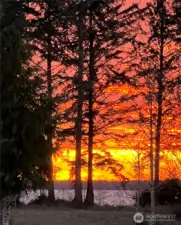 Fiery sunset west