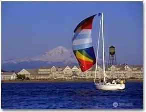 Inn at Semiahmoo, Mount Baker views, See Water tower that gives you a reference to the Marina. World class.