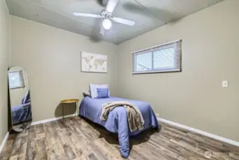 Guest room with walk in closet.