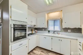 New oven and stove top.