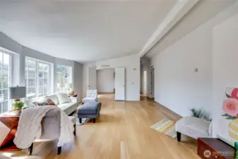 New Floors! Fresh Paint! One bedroom is through the double doors and the other 2 bedrooms are down the hall.