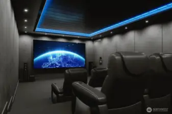 Virtually Stage unfinished room you make it into a small theater or gaming room