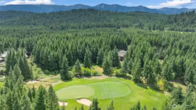 House sits on the 1st green of the Tumble Creek Golf Course