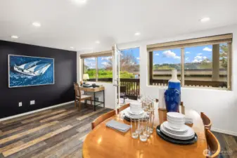 Living / dining area is spacious and bright