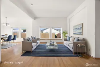 Family room. Virtually staged.