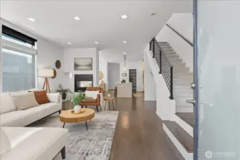 Living room bathed in natural light