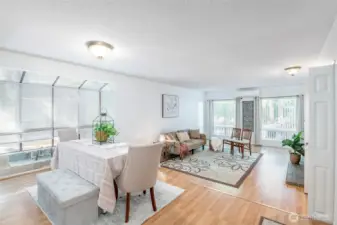 Gorgeous open flow from your dining to living room.