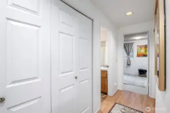 Ample storage throughout this condo, including two large closets in the hallway