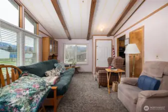 Living room with large windows to let in natural light