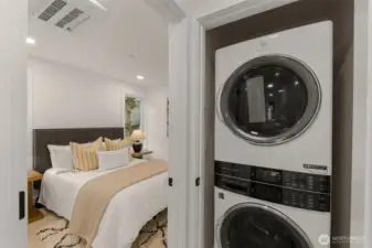 Stacked washer and dryer