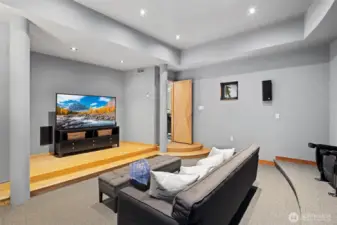 Media room with surround sound.