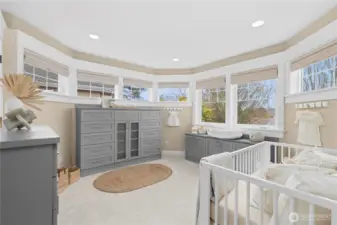 Upstairs bedroom 4 with built-in storage.