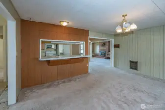 Kitchen view to eating space