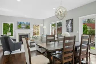 Generous casual eating area.