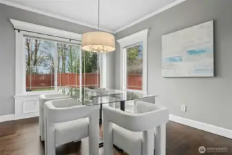 Sophisticated dining space.