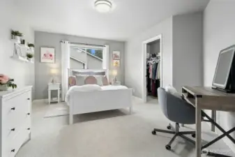 Bright bedroom with thoughtful proportions.