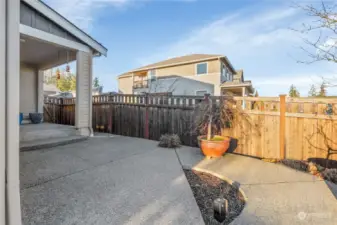 This backyard is low maintenance and ideal for entertaining!