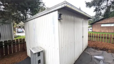 8 X 12 Foot Metal Shed with electricity.