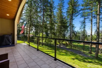 main floor patio/porch where you'll enjoy those sunset views and Portland views.