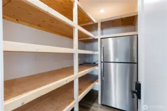 Spacious walk-in pantry