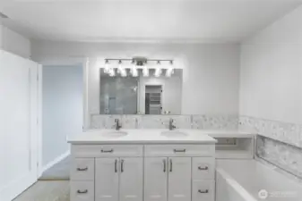 Primary bathroom leads to large walk-in closet