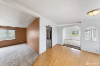 Manufactured home dining, living, and family room
