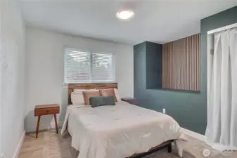 3rd bedroom with trendy wall inset.