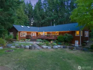 Shown at dusk, this is a beautiful setting to enjoy into the evening and beyond